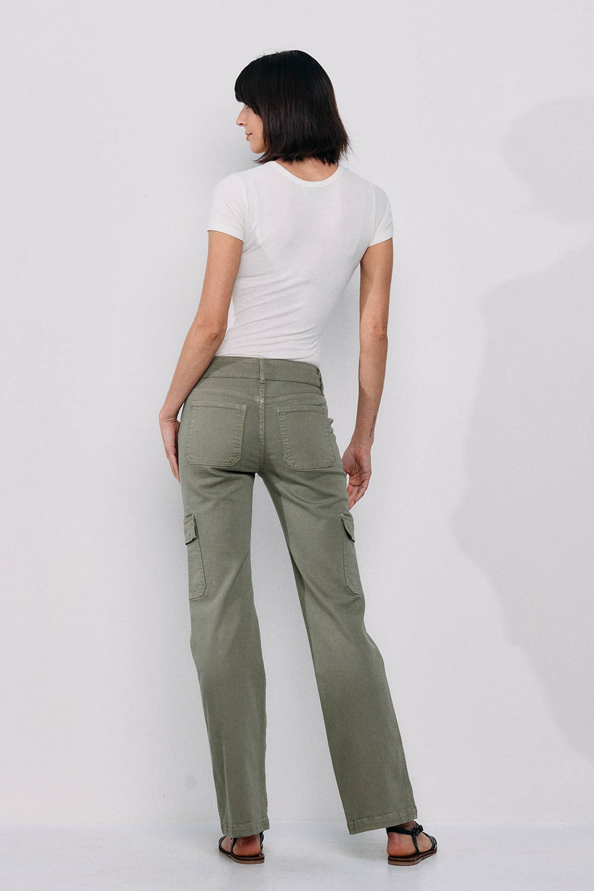 Mid Rise Slim Bootcut Cargo Pants