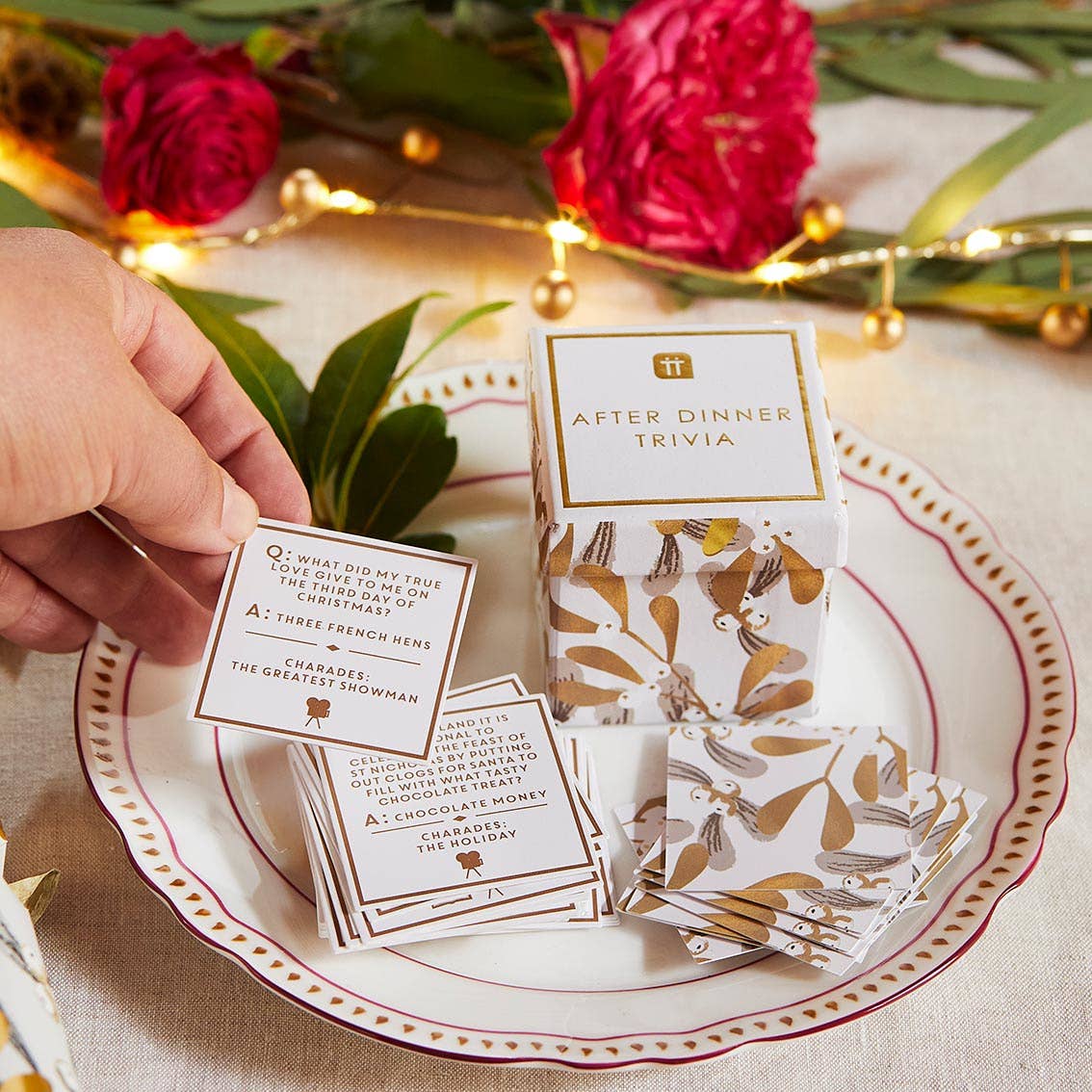 Talking Tables USA - Mistletoe Christmas Trivia & Charades Game Stocking Stuffers