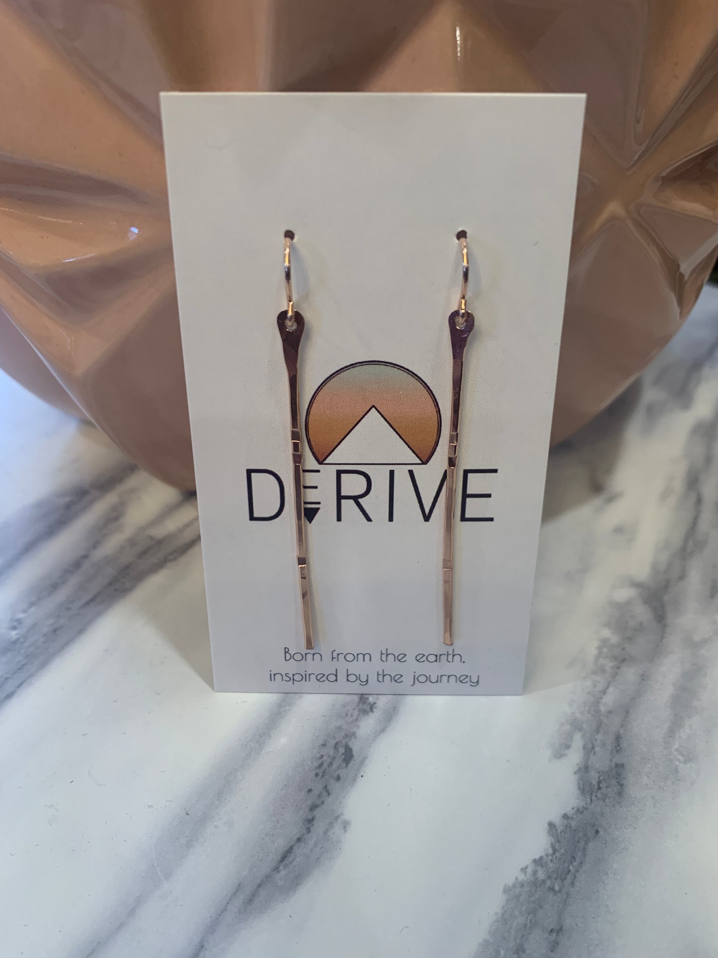 Rose Gold Stick Earrings