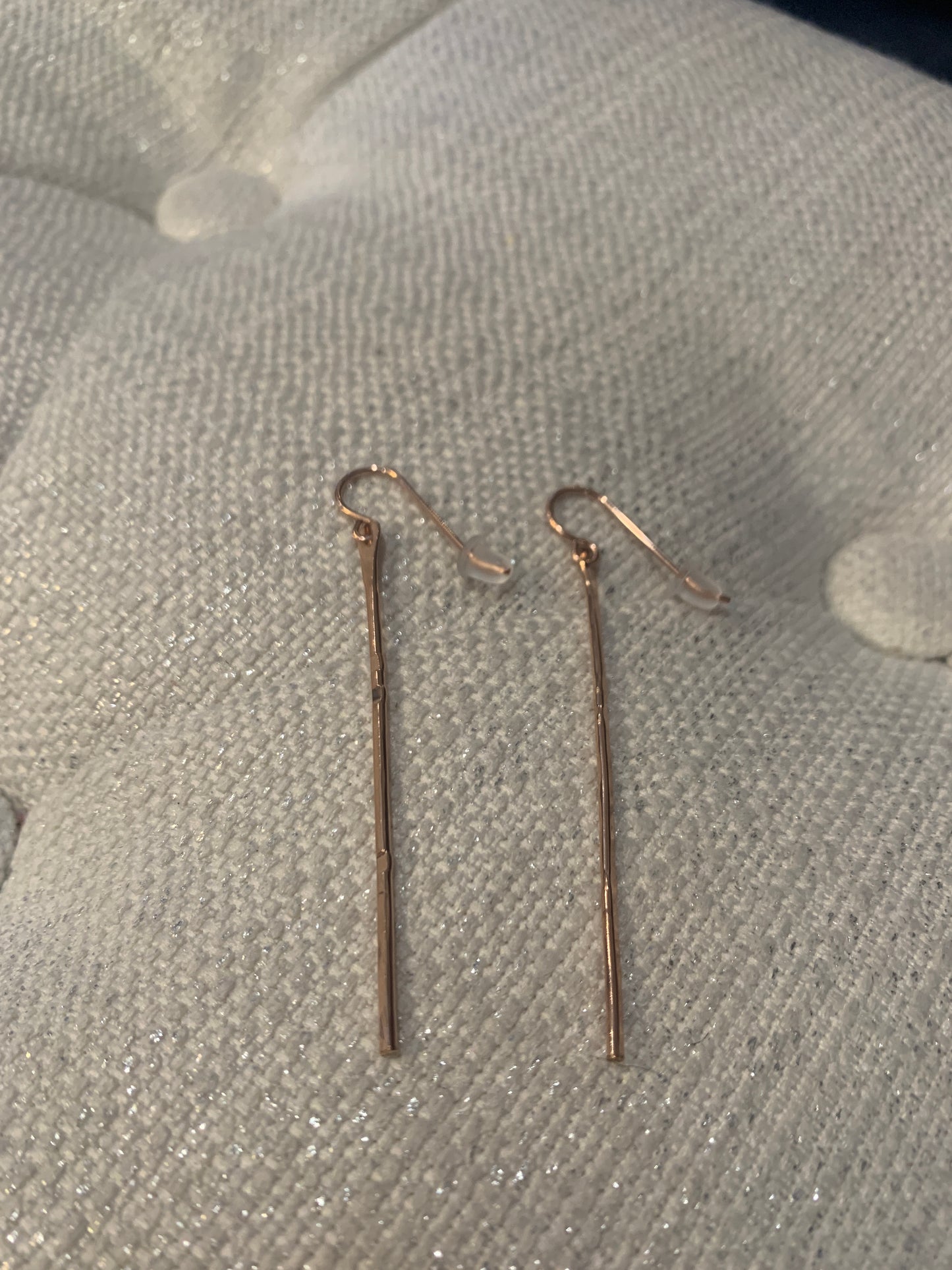 Rose Gold Stick Earrings