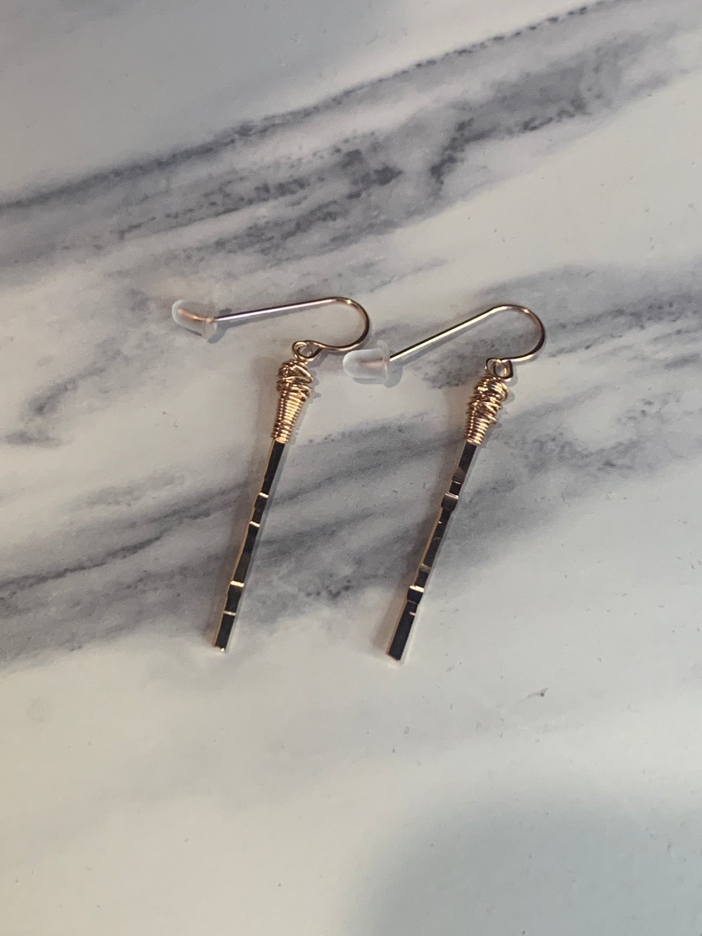 Rose Gold Stick Earrings