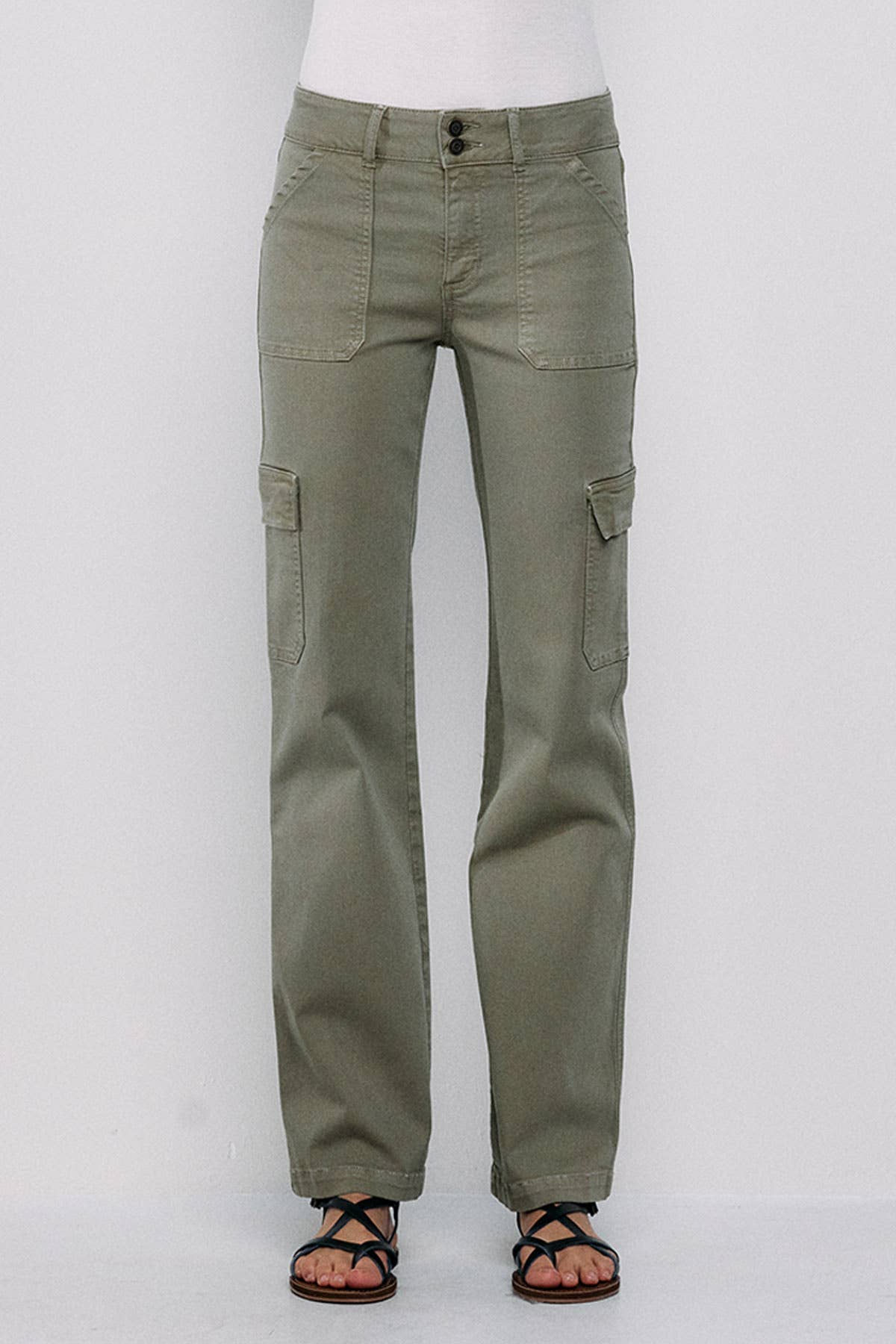 Mid Rise Slim Bootcut Cargo Pants