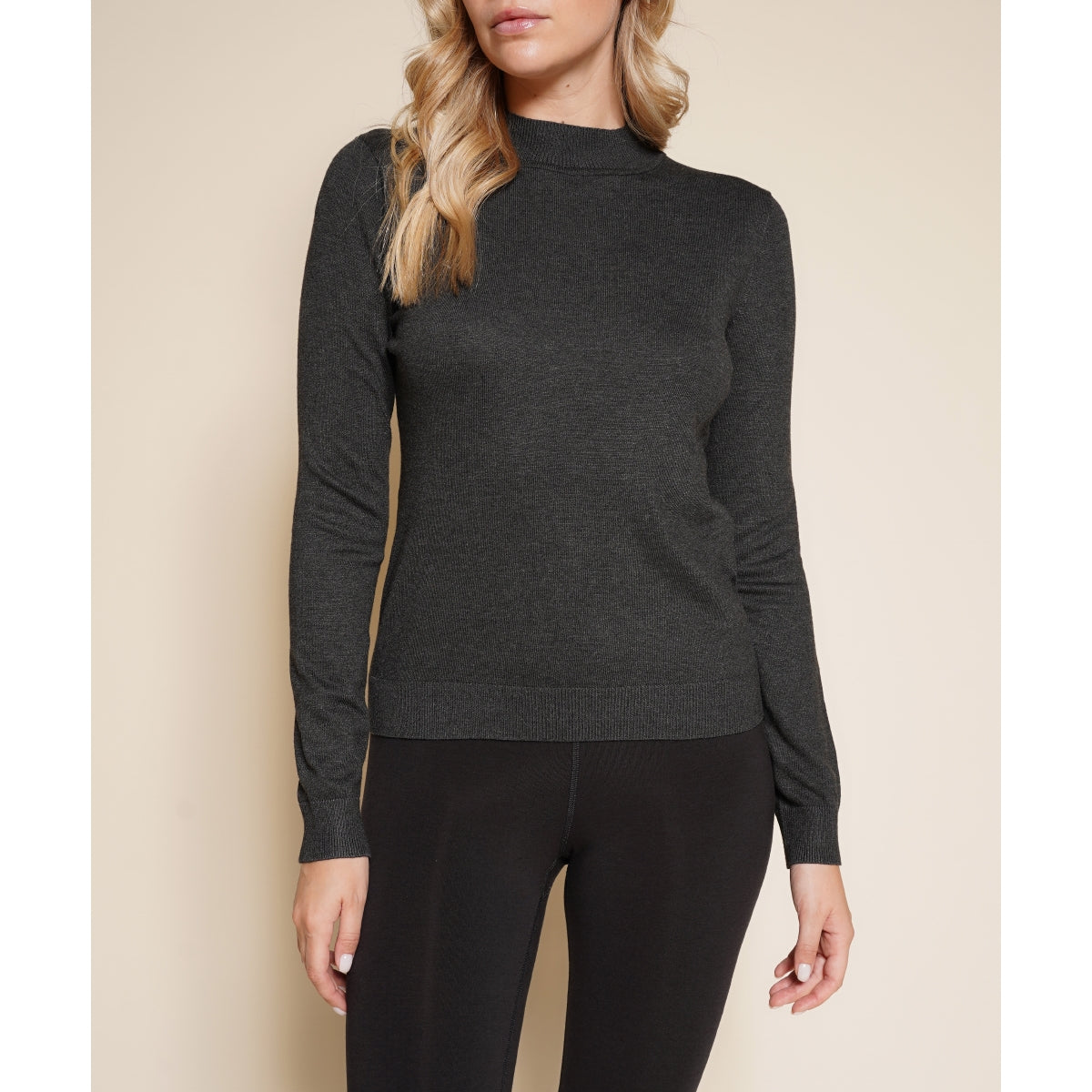 Highneck Viscose Sweater Top
