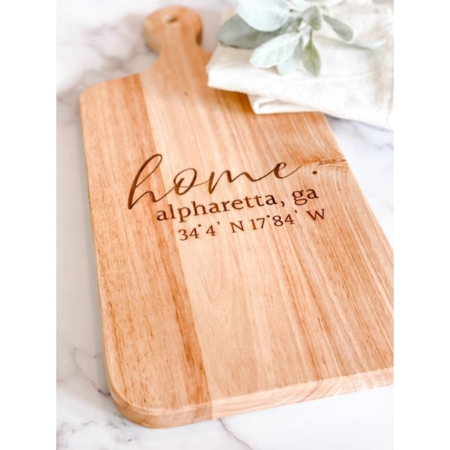 Home Bound Custom Decor - Engraved Charcuterie Board with City and State