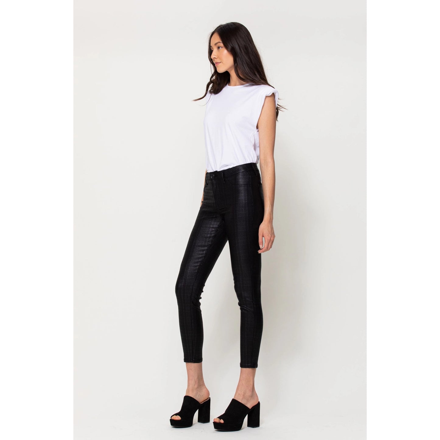Black Plaid Cigarette Pant