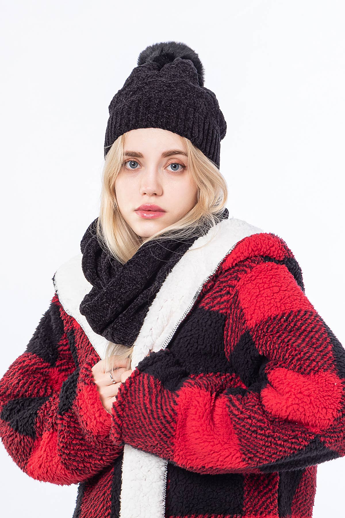 Pretty Wild Cozy Buffalo Plaid Jacket