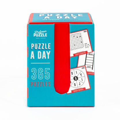 Box of 'Puzzle A Day' with red and blue design on a white background