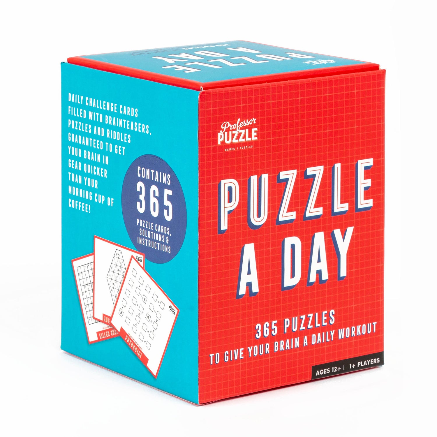 Box of 'Proffesor Puzzle' Puzzle A Day with blue and red design