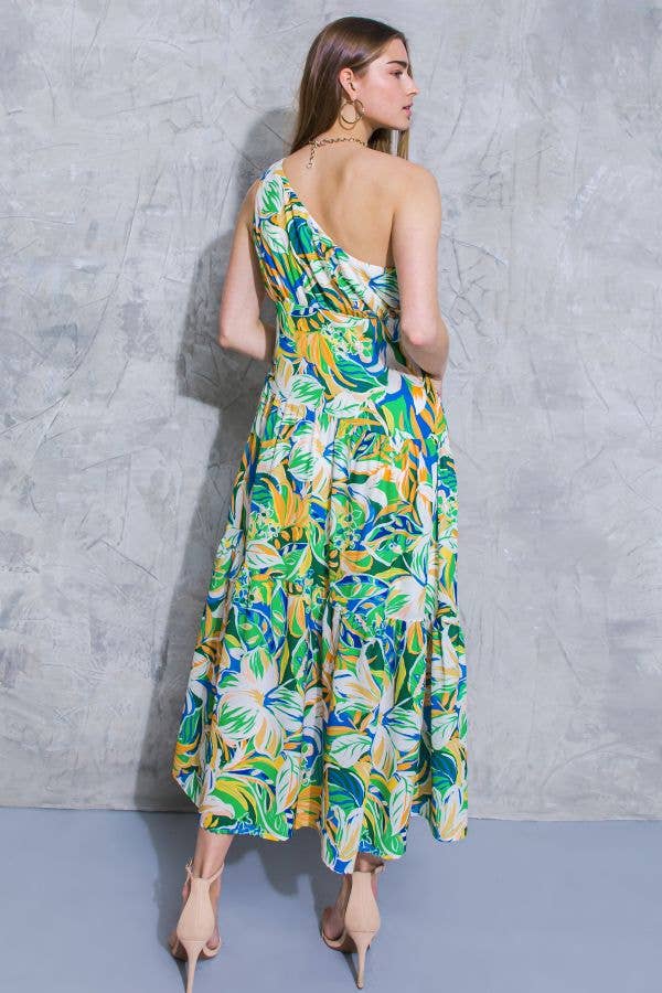 Printed Woven Midi Dress