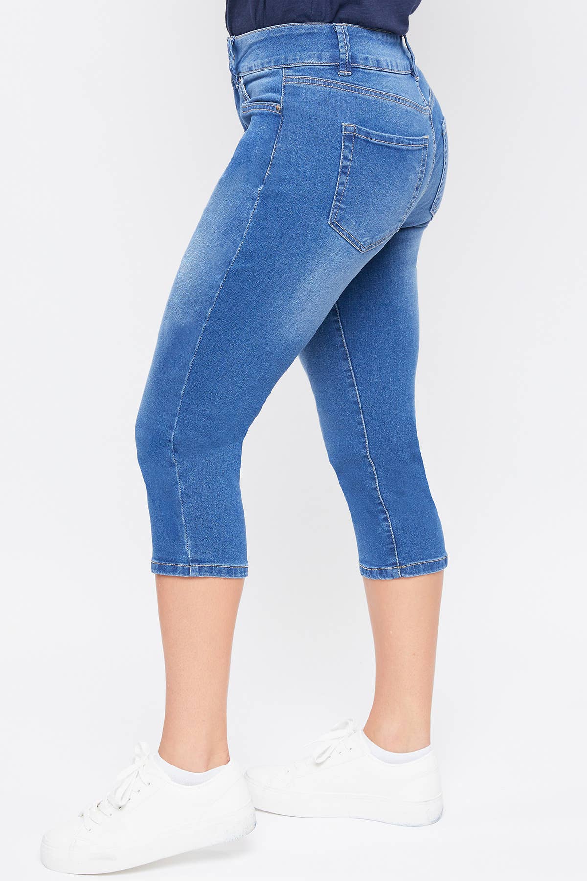 Missy 2 Button Slim Stretch Capri Jean