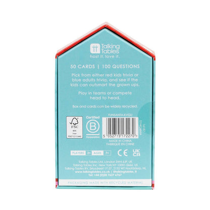 Talking Tables USA - Home, Birthday, Games & Seasonal Decor - Santa Kids vs Grown Ups Family Game - 8 Pack Display | Christmas Game |