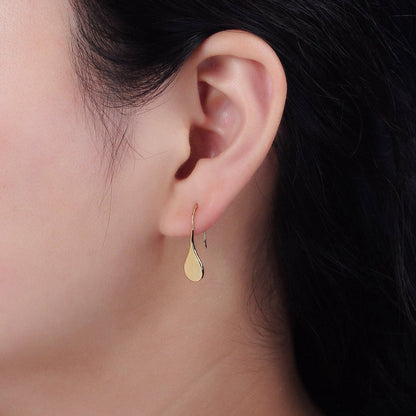 Teardrop Minimalist French Hook Earrings 14K Gold Filled