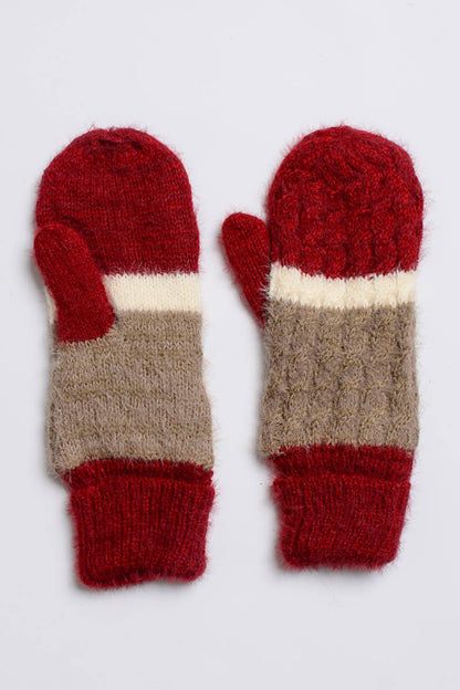 Ultra Soft Faux Mohair Wide Stripe Mitten