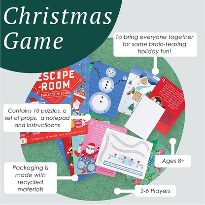 Talking Tables USA - Home, Birthday, Games & Seasonal Decor - Christmas Escape Room - Santa Edition | Christmas Game |
