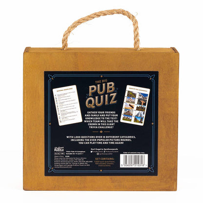 Brown box with 'Pub Quiz' game packaging on a white background