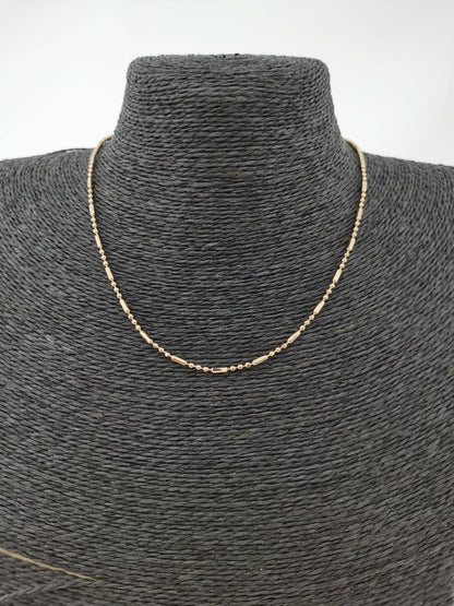 Bead Necklace Chain, 17.5" 18K Gold Filled