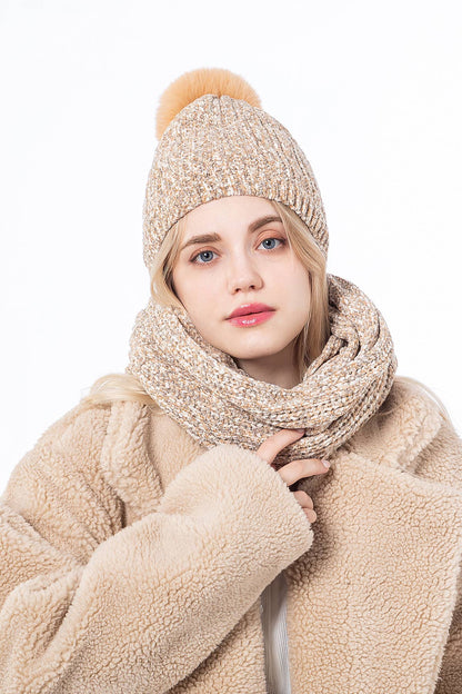 Betty Chenille Beanie and Scarf Set