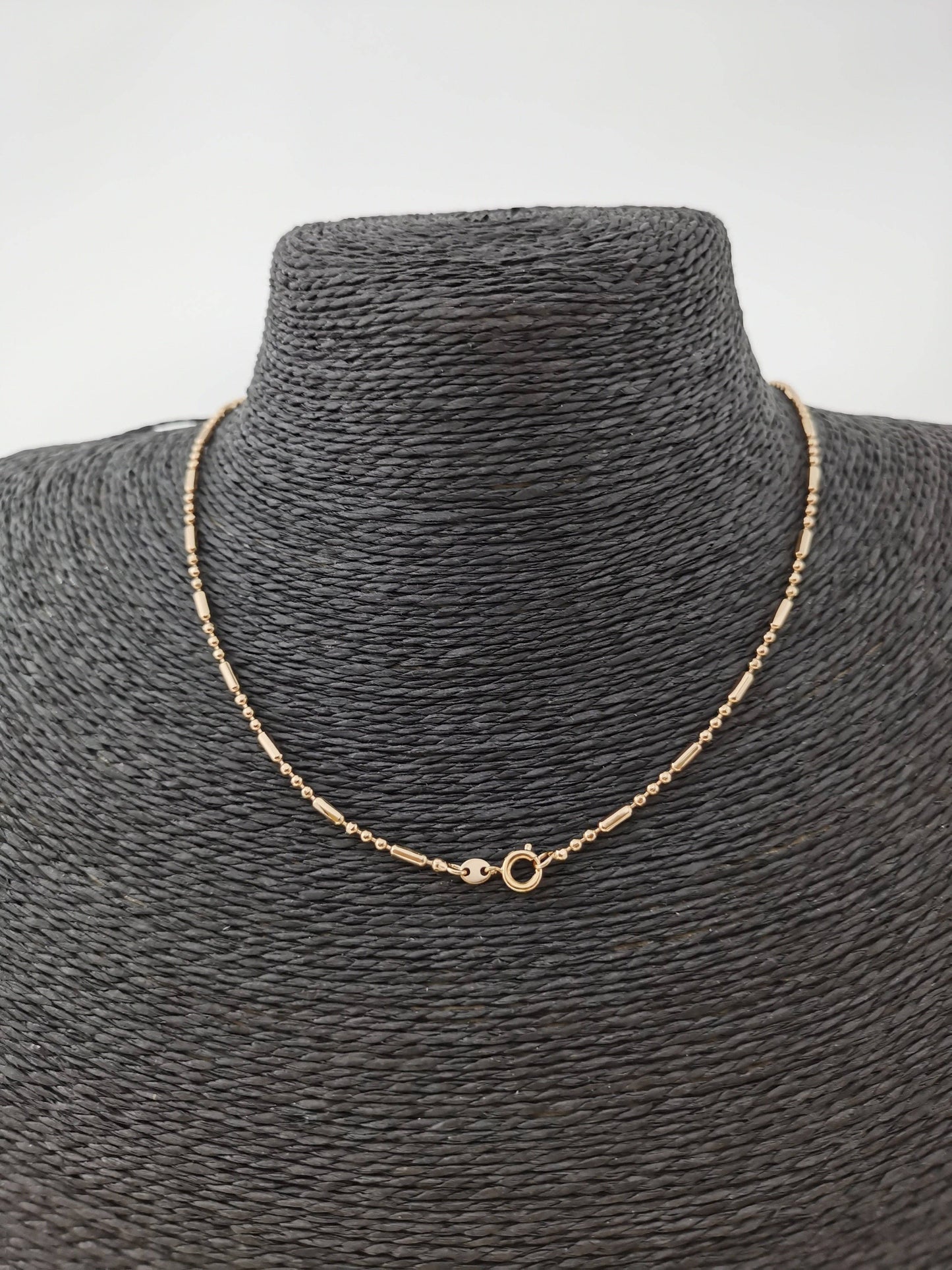Bead Necklace Chain, 17.5" 18K Gold Filled