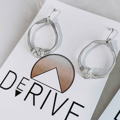 Derive Jewelry - Organic Mini Herkimer Hoop Earrings