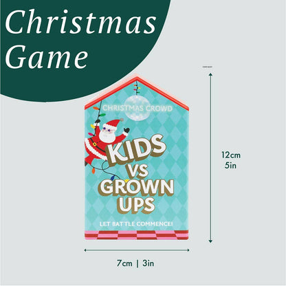 Talking Tables USA - Home, Birthday, Games & Seasonal Decor - Santa Kids vs Grown Ups Family Game - 8 Pack Display | Christmas Game |