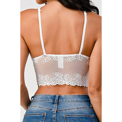 Lace-Up Crop Lace Bralette