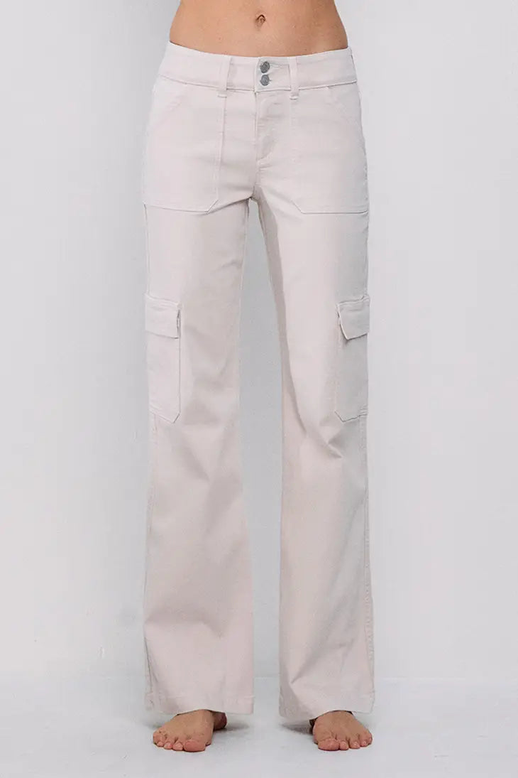 SneakPeek - Mid Rise Slim Bootcut Cargo Pants