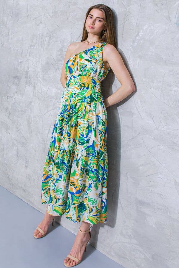 Printed Woven Midi Dress