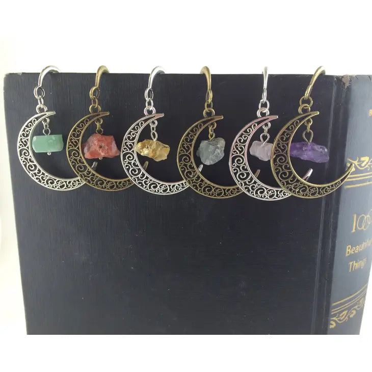 SpotLight Jewelry - Book Lover Gift Idea - Moon Bookmark - Gemstone Bookmarks