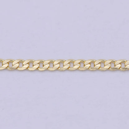 Curb Chain Necklace 17" Dainty 2.2mm Link Necklace 18K Gold Filled