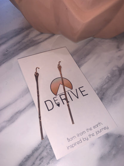 Rose Gold Stick Earrings