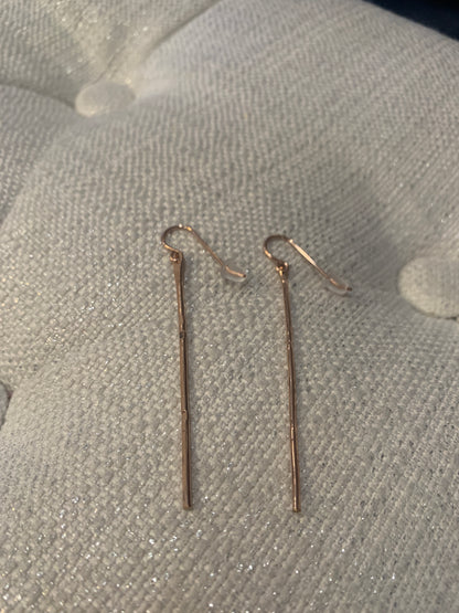 Rose Gold Stick Earrings