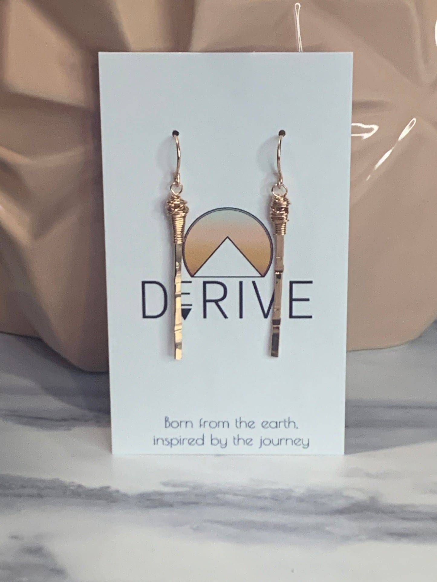 Rose Gold Stick Earrings