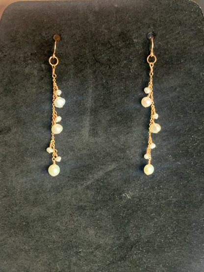 Rose Gold Pearl Cascade Earrings