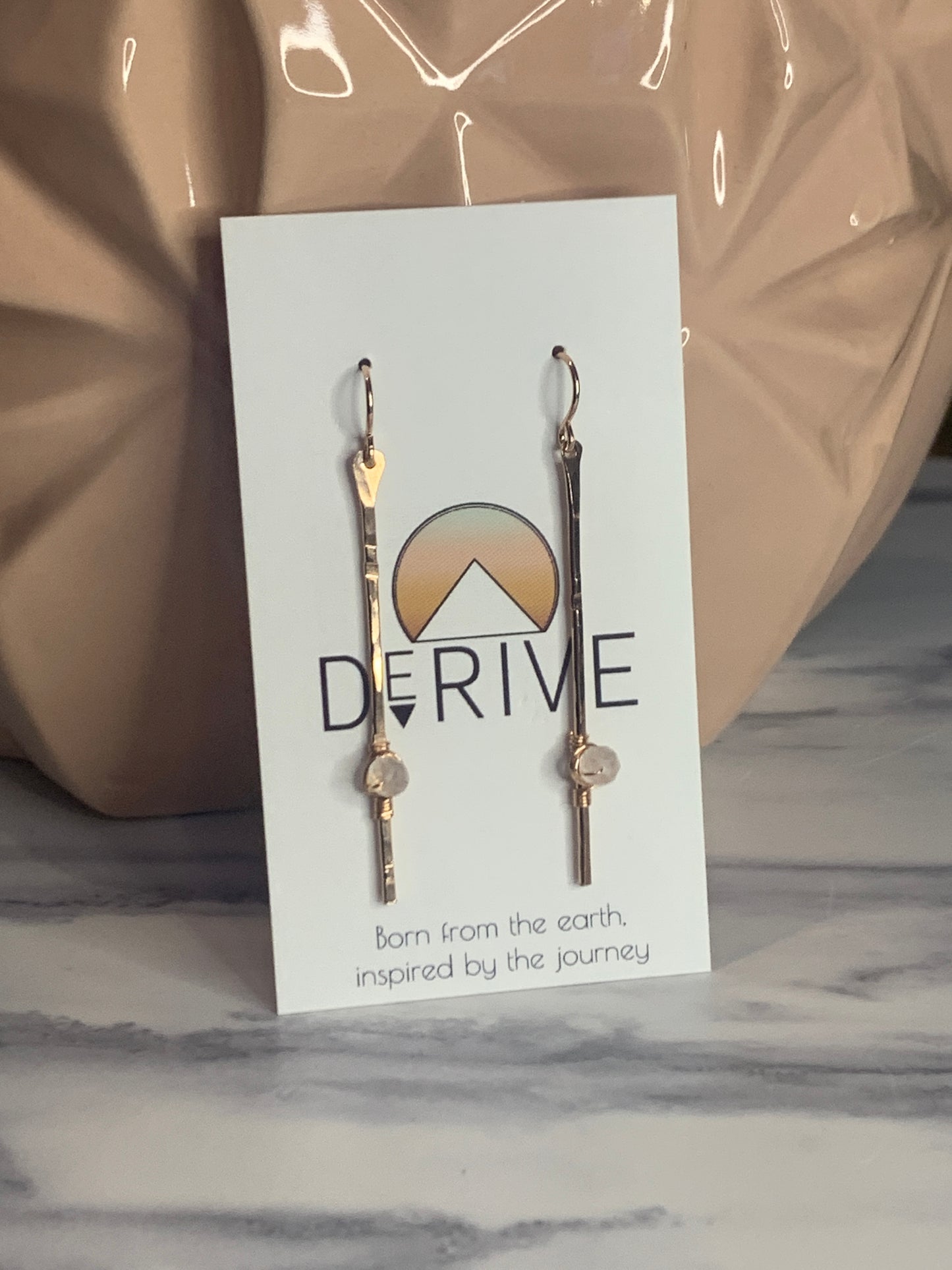 Rose Gold Sticks and Stones Earrings