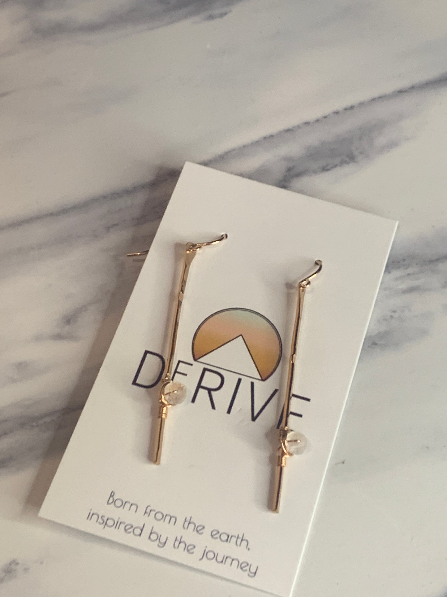 Rose Gold Sticks and Stones Earrings