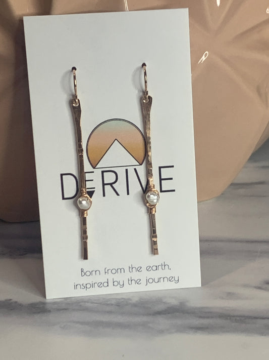 Rose Gold Sticks and Stones Earrings