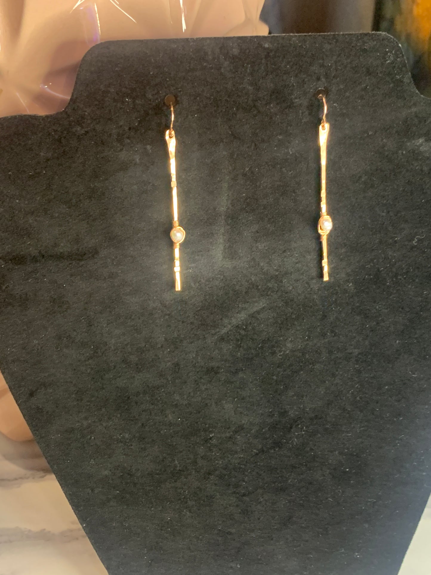 Rose Gold Sticks and Stones Earrings