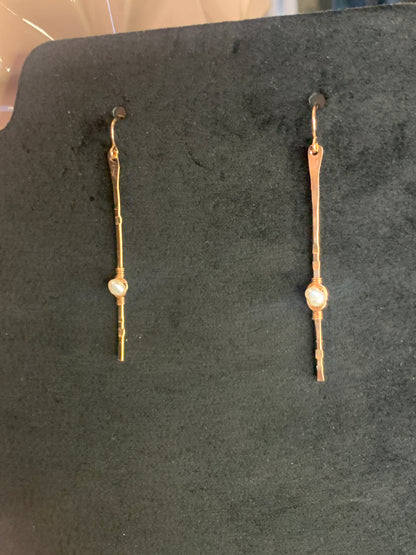 Rose Gold Sticks and Stones Earrings