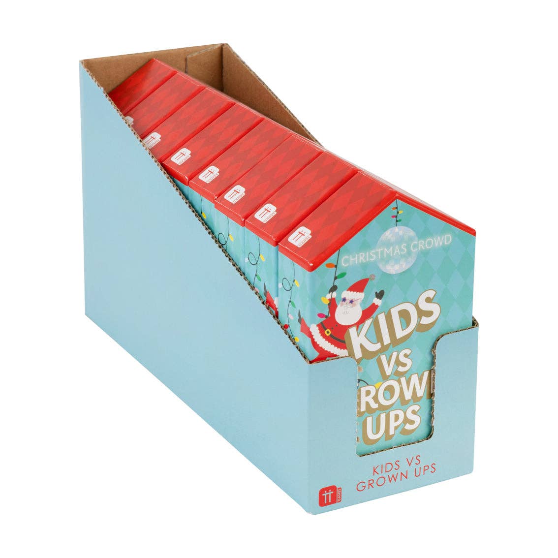 Talking Tables USA - Home, Birthday, Games & Seasonal Decor - Santa Kids vs Grown Ups Family Game - 8 Pack Display | Christmas Game |