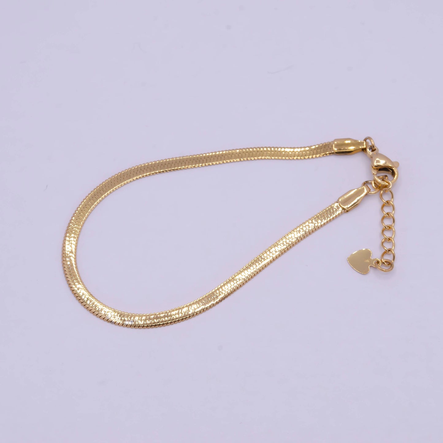 Herringbone Snake Chain 6.5 Inch Bracelet 3mm Gold Filled