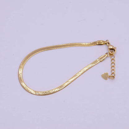 Herringbone Snake Chain 6.5 Inch Bracelet 3mm Gold Filled