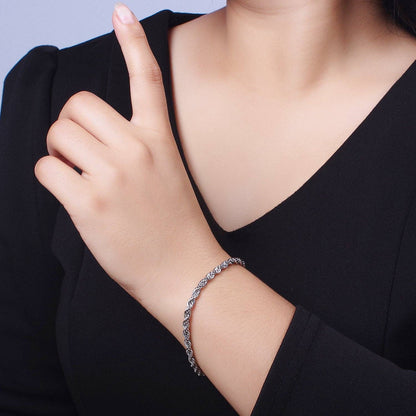 Gold Twisted Rope Chain Bracelet 7", 3.7mm Gold Filled