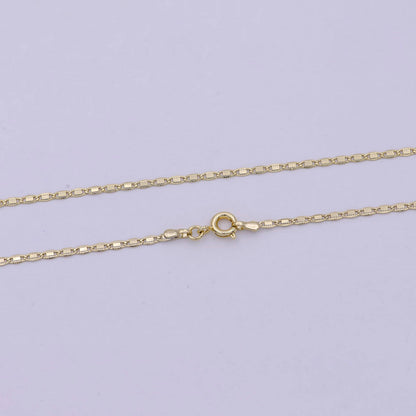 Mariner Anchor Link Chain Necklace 14k Gold Filled 1.7mm Necklace 18"