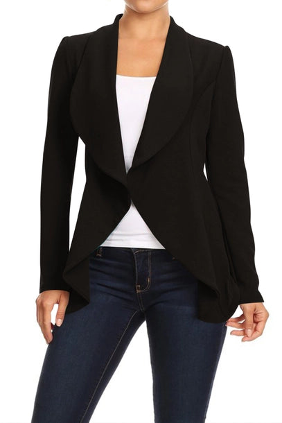 Women's Solid Casual Career Blazer Jacket