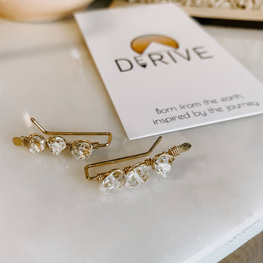 Derive Jewelry - Herkimer Diamond Ear Climbers