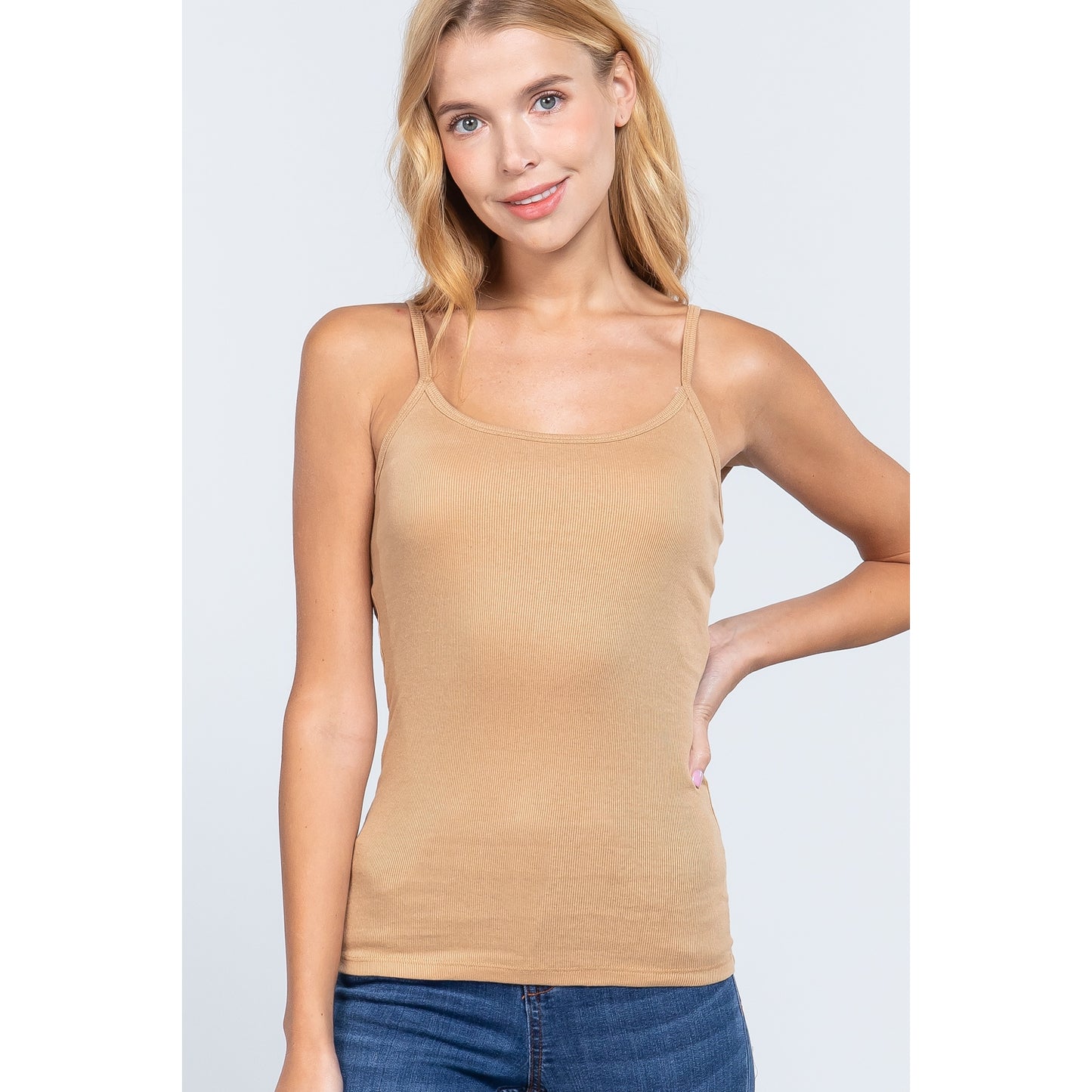 Round Neck Rib Knit Cami