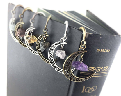 SpotLight Jewelry - Book Lover Gift Idea - Moon Bookmark - Gemstone Bookmarks