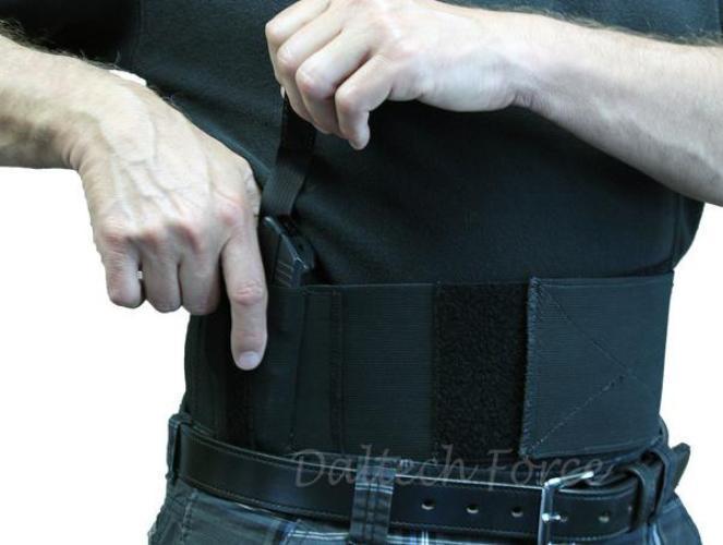 Black One Gun Belly Band Holster