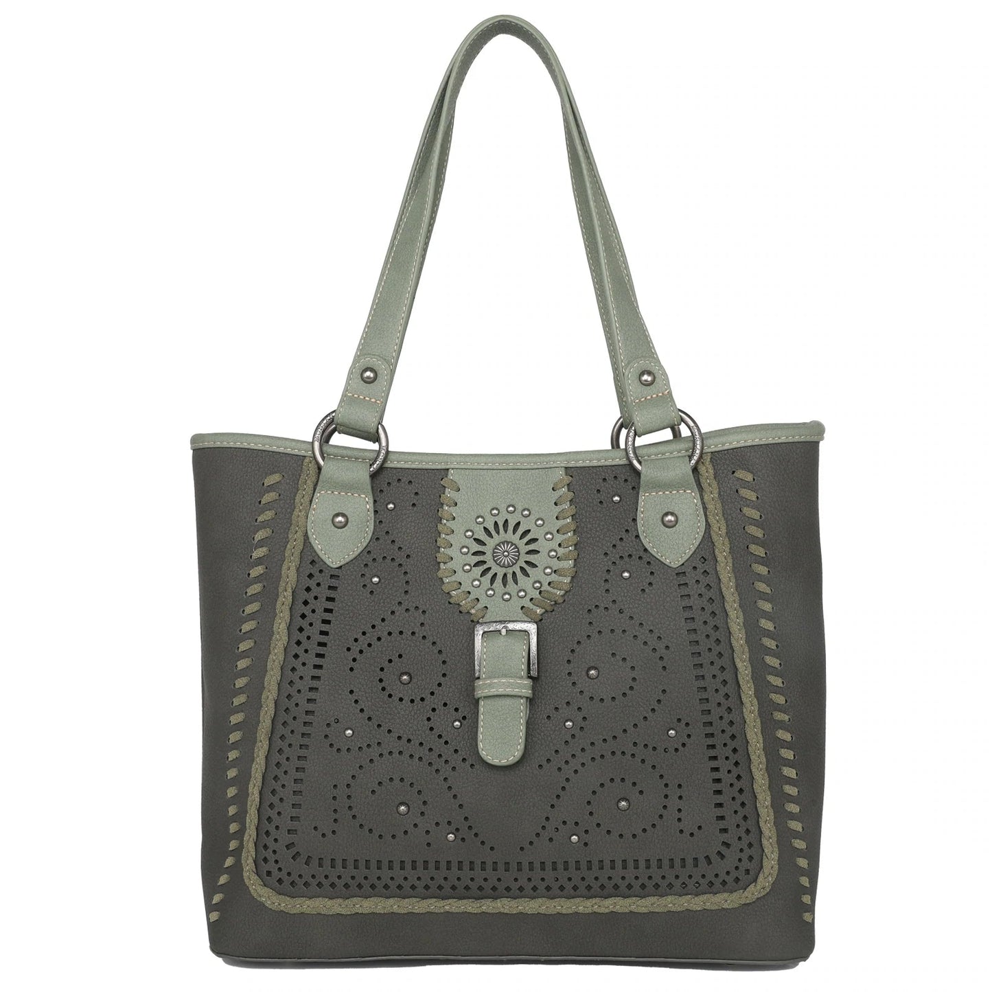 Dark Green Buckle Collection Concealed Carry Tote