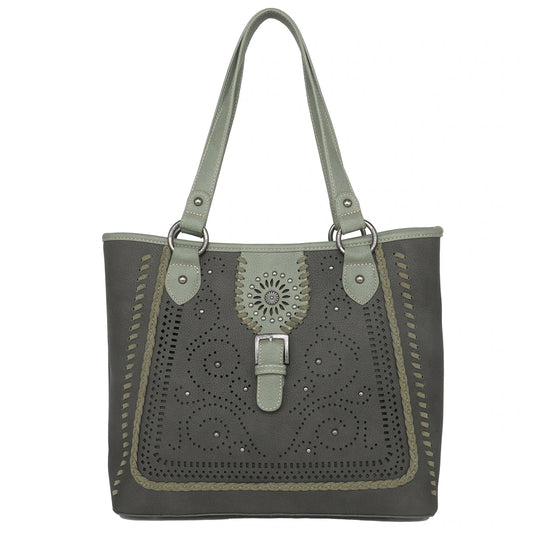 Dark Green Buckle Collection Concealed Carry Tote